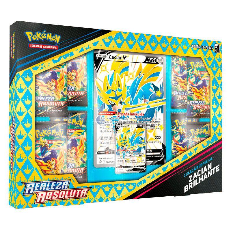 Box Pokémon Realeza Absoluta Coleção Especial Zacian Brilhante com